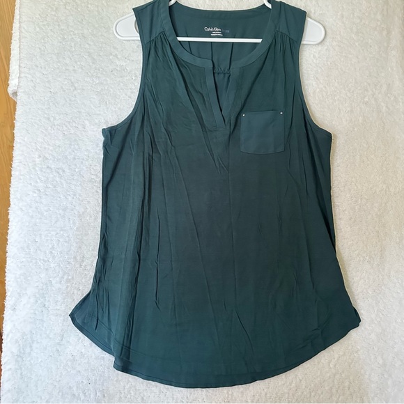 Calvin Klein Jeans Tops - Calvin Klein Dark Green Emerald Sleeveless Blouse